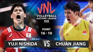 Yuji Nishida vs. Chuan Jiang | Japan vs China | FIVB Volleyball Nations League