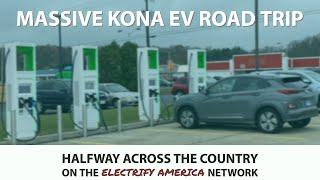 Kona EV | Halfway across USA on Electrify America | The rollout is huge!