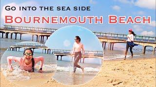 Bournemouth beach, UK | go into the sea side | เล่นน้ำทะเลอังกฤษ | Jansuda