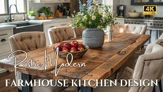 Luxury with Rustic Charm Harmony: Modern Farmhouse Kitchen Design with Vintage Rustic Touch