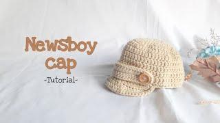 How To Crochet Cute and Easy Newsboy Cap/Hat