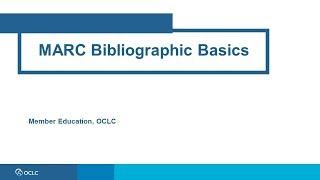 MARC Bibliographic basics