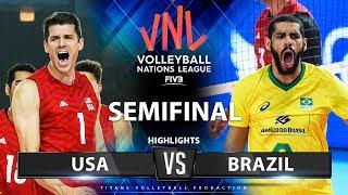 USA vs Brazil | SEMIFINAL | Highlights | Men's VNL 2019