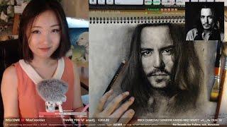 ASMR : DRAWINGASM - My 1st Charcoal Drawing