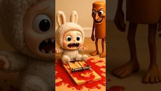 Oh nooo! Sahur tricked Labubu into a mousetrap… with cookies!! Poor Labubu, nooo! #labubu #ai #funny