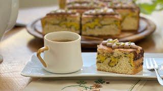 Fluffy and pretty teatime cake recipe/ cooking by ghazaleh /easy evening cake