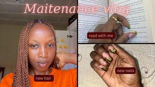 PRE- BIRTHDAY MAITENANCE VLOG : Hair by Kigali Braids, new nails, New book