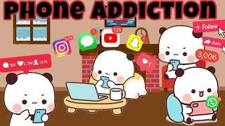 Bubu's PHONE ADDICTION  |Peach Goma| |Animation| |Bubuanddudu|