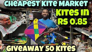 Cheapest Kite Market in Delhi | Deepak Kite Shop Nangloi | 50 Patang ka Giveaway + 1 Reel Manjha