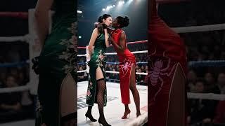 Two incredible cheongsam women. #kungfu #wushu #mma #mixed #boxing #fight #fighting#shorts