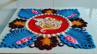 ganesh jayanti rangoli | diwali rangoli | festival rangoli | rangoli designs #rangoli #trending #art