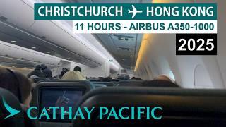 CATHAY PACIFIC A350 ECONOMY IN 2025 - Flight Experience: Christchurch to Hong Kong