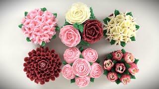 Valentine's Day Buttercream Floral cupcakes