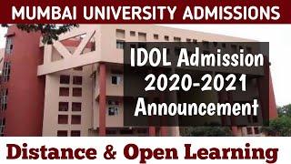 IDOL Admission Announcement 2020-2021 | Correspondence Courses by Mumbai University | Dinesh Sir