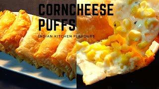 Corncheese Puffs | Veg Puffs | Bakery Style puffs | Morning Tea Recipe | Indian Kitchen Flavours