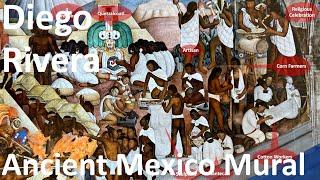 Diego Rivera, "The History of Mexico" Mural.  Section 1: "Ancient Mexico" fully explained.  CDMX