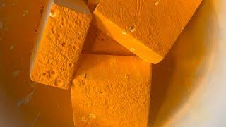 Fresh chalk Topped with Orange Powder | ASMR | Oddly Satisfying