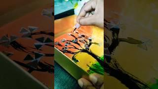 Tree glass art with Modelling clay ‍