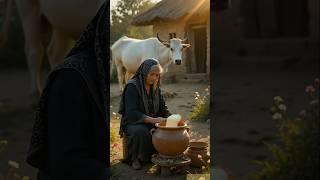 قصة البقرة والجدة التي أبكت الملايين! نهاية صادمة لا تُنسى️ #قصص_عربية #كرتوناطفال #youtubeshorts