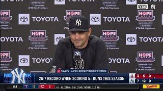 Aaron Boone on bouncing back against Angels, offensive production