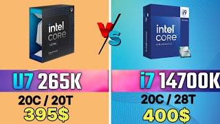 Intel ultra 7 265K VS I7 14700K VS I9 14900K VS R7 7900X VS R9 9950X INTEL 265K GAMING Tests leaks