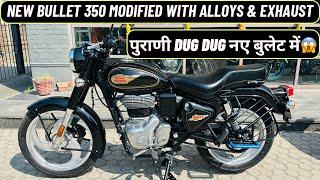 New Bullet 350 Battalion Black With Alloys & Exhaust Change | Modifications Under ₹10000