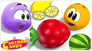 Learn And Play with Colorful Fruits | WonderBalls | Cartoons For Children | Cartoon Candy