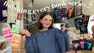 finishing EVERY BOOK SERIES i’m in the middle of getting through my physical TBR!