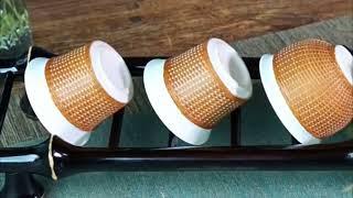 Bamboo ladder cup rack  perfect for drying tea cups and coffee mugs