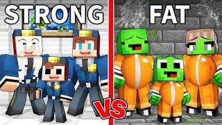 STRONG JJ POLICE Family vs FAT Mikey CRIMINAL Family Battle in Minecraft - Maizen