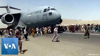 Afghans Try to Flee at Kabul Airport