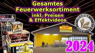 NETTO FEUERWERK ALLE PRODUKTE LESLI 2024/25 | inkl. Preisen und Effektvideos