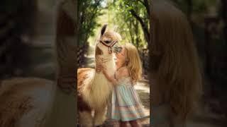 Unbreakable Bond A Little Girl and Her Gentle Llama #AnimalFriendship #LlamaLove #KidsAndNature