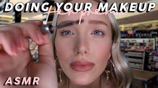 ASMR Doing Your Prom Makeup Whispered (Tapping, Mic Brushing, Latex Gloves, Lid Sounds...)