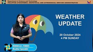 Public Weather Forecast issued at 4PM | October 20, 2024 - Sunday