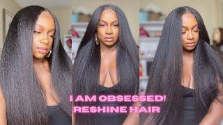 RESHINE HAIR FOR THE WIN! THE BEST KINKY STRAIGHT HAIR  |* MUST HAVE* EASY WIG INSTALL FOR BEGINNERS