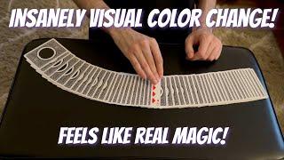 THE BEST COLOR CHANGE EVER! VISUAL Card Trick Performance/Tutorial