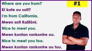 English-Creole Conversation #1 //  Where are you from? = Ki kote ou soti?