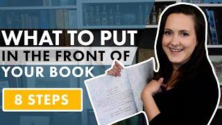 What To Put In The Front Of Your Book