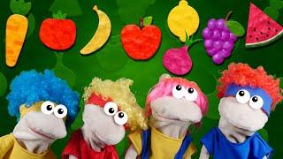 Yummy Fruits & Vegetables with Puppets! | D Billions Kids Songs