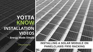 Installing a solar module on the PanelClaw FR10 Commercial Racking System