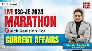 LIVE SSC-JE 2024 Marathon | Current Affairs | By Saurabh Pandey Sir | MADE EASY PRIME