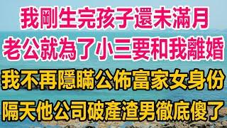 我剛生完孩子還未滿月，老公就為了小三要和我離婚，我不再隱瞞公佈富家女身份，隔天他公司破產後，渣男徹底傻了#情感故事 #生活經驗 #两性情感#家庭故事