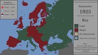 The Legalization of Homosexuality in Europe : Every Month