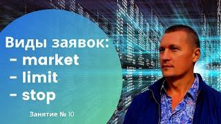 Виды заявок, покупка и продажа инструментов