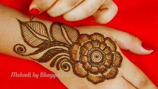 Easy to Make Flower & Leaf Design by "Mehndi by Bhagyashree" #Mehndi #Shorts #Henna