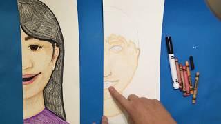 1/2 Self Portrait for Grades 3 day 1
