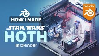 Star Wars Echo Base Diorama in Blender - 3D Modeling Process | Polygon Runway