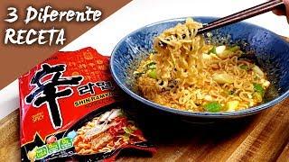 Como hacer ramen coreano picante -3 diferente recetas de hacer shin ramen #COMIDACOREANA #SHINRAMEN