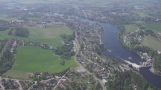 Vikersund, Åmodt, Skotselv, Hokksund, Drammenselva, Vestfossen - Flying Over Norway